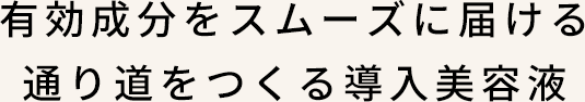 有効成分をスムーズに届ける通り道をつくる導入美容液